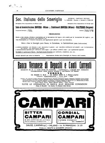 L'economia nazionale rassegna ebdomadaria di politica, commercio, industria, finanza, marina, e assicurazione