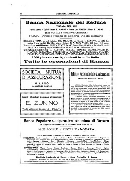 L'economia nazionale rassegna ebdomadaria di politica, commercio, industria, finanza, marina, e assicurazione