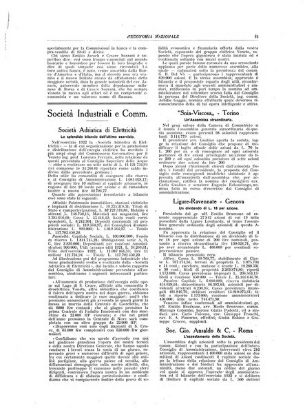 L'economia nazionale rassegna ebdomadaria di politica, commercio, industria, finanza, marina, e assicurazione