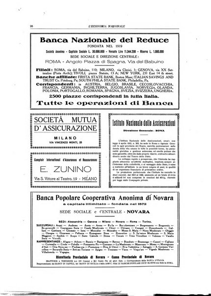 L'economia nazionale rassegna ebdomadaria di politica, commercio, industria, finanza, marina, e assicurazione