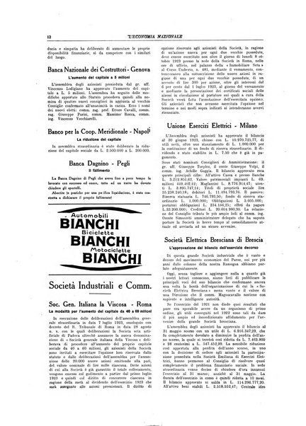 L'economia nazionale rassegna ebdomadaria di politica, commercio, industria, finanza, marina, e assicurazione