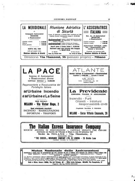L'economia nazionale rassegna ebdomadaria di politica, commercio, industria, finanza, marina, e assicurazione