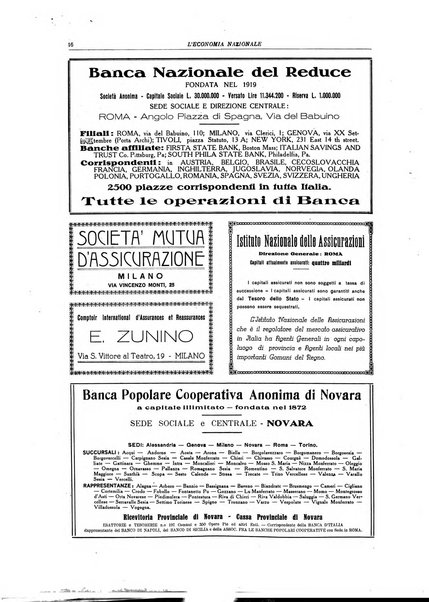 L'economia nazionale rassegna ebdomadaria di politica, commercio, industria, finanza, marina, e assicurazione
