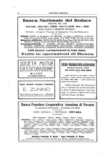 L'economia nazionale rassegna ebdomadaria di politica, commercio, industria, finanza, marina, e assicurazione