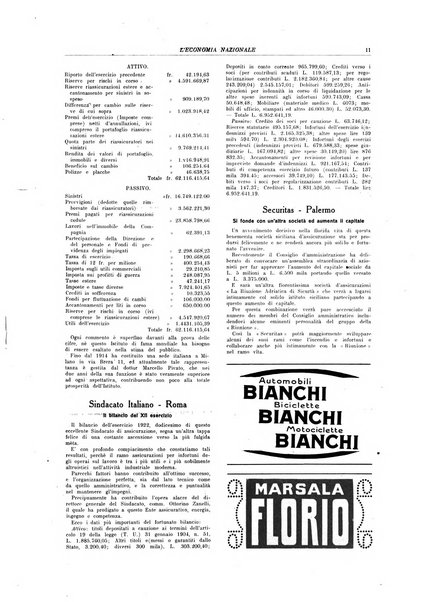 L'economia nazionale rassegna ebdomadaria di politica, commercio, industria, finanza, marina, e assicurazione