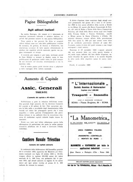 L'economia nazionale rassegna ebdomadaria di politica, commercio, industria, finanza, marina, e assicurazione