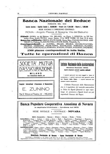 L'economia nazionale rassegna ebdomadaria di politica, commercio, industria, finanza, marina, e assicurazione