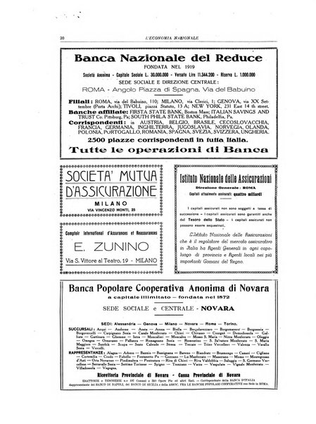 L'economia nazionale rassegna ebdomadaria di politica, commercio, industria, finanza, marina, e assicurazione