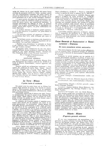 L'economia nazionale rassegna ebdomadaria di politica, commercio, industria, finanza, marina, e assicurazione