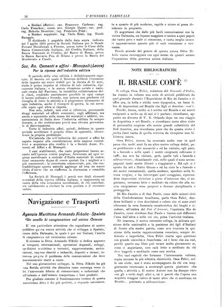 L'economia nazionale rassegna ebdomadaria di politica, commercio, industria, finanza, marina, e assicurazione