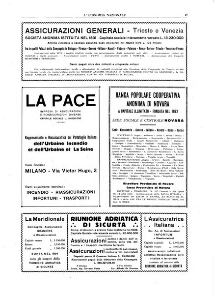 L'economia nazionale rassegna ebdomadaria di politica, commercio, industria, finanza, marina, e assicurazione