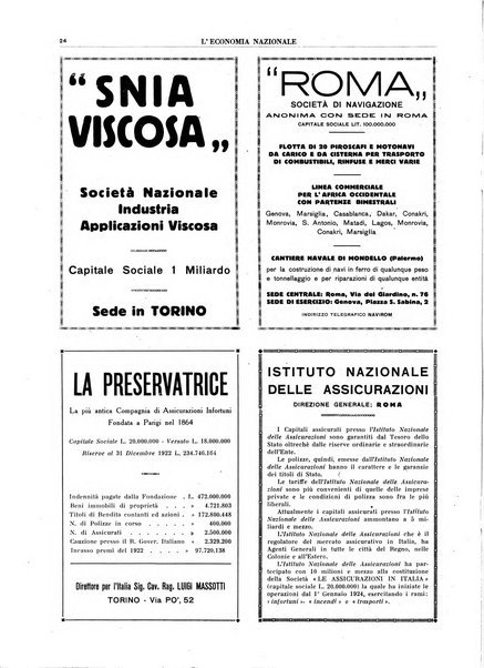 L'economia nazionale rassegna ebdomadaria di politica, commercio, industria, finanza, marina, e assicurazione