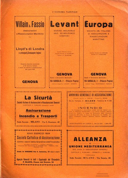 L'economia nazionale rassegna ebdomadaria di politica, commercio, industria, finanza, marina, e assicurazione