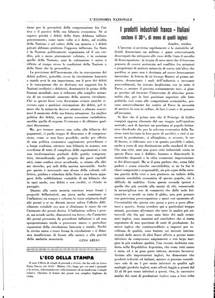 L'economia nazionale rassegna ebdomadaria di politica, commercio, industria, finanza, marina, e assicurazione