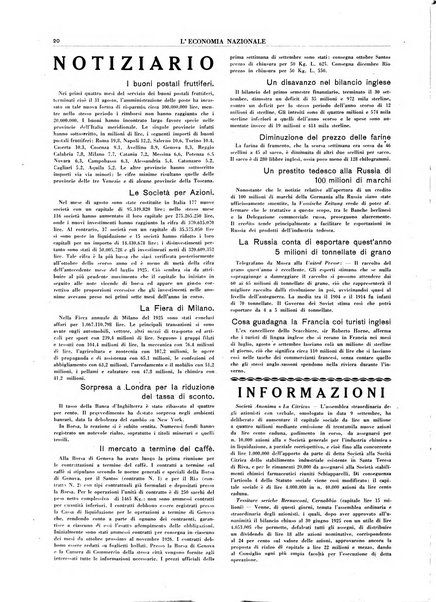 L'economia nazionale rassegna ebdomadaria di politica, commercio, industria, finanza, marina, e assicurazione