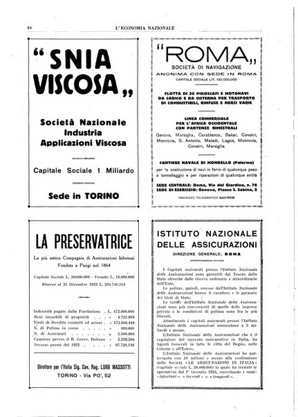 L'economia nazionale rassegna ebdomadaria di politica, commercio, industria, finanza, marina, e assicurazione