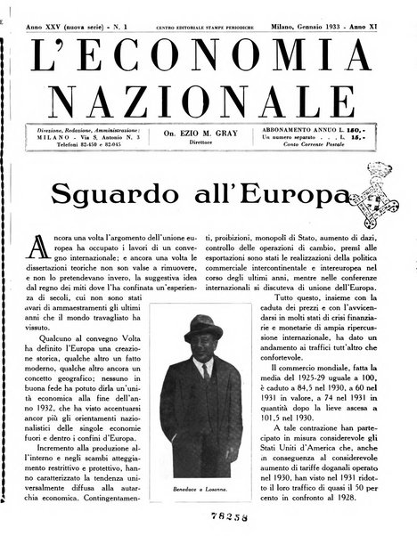 L'economia nazionale rassegna ebdomadaria di politica, commercio, industria, finanza, marina, e assicurazione