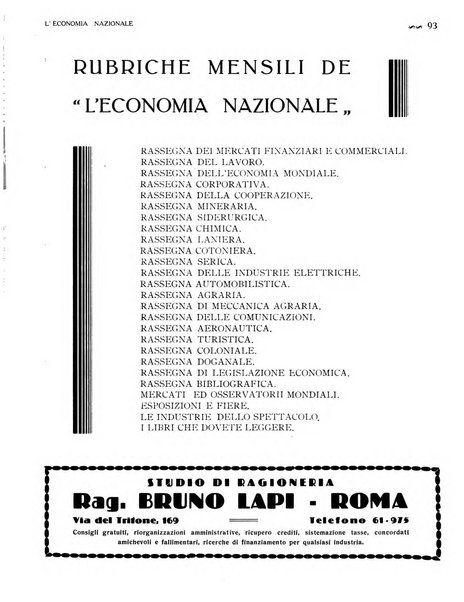 L'economia nazionale rassegna ebdomadaria di politica, commercio, industria, finanza, marina, e assicurazione