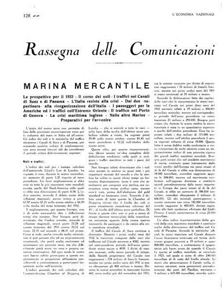 L'economia nazionale rassegna ebdomadaria di politica, commercio, industria, finanza, marina, e assicurazione