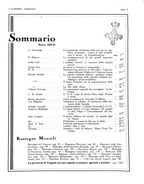 L'economia nazionale rassegna ebdomadaria di politica, commercio, industria, finanza, marina, e assicurazione