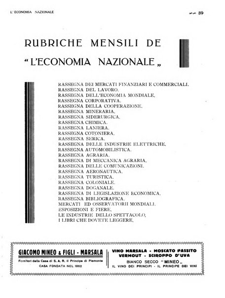 L'economia nazionale rassegna ebdomadaria di politica, commercio, industria, finanza, marina, e assicurazione