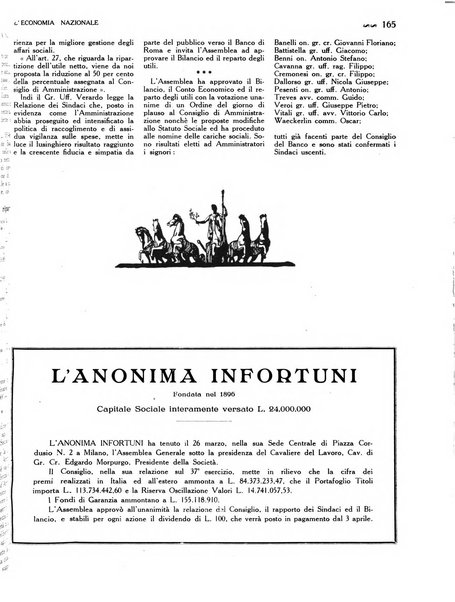 L'economia nazionale rassegna ebdomadaria di politica, commercio, industria, finanza, marina, e assicurazione