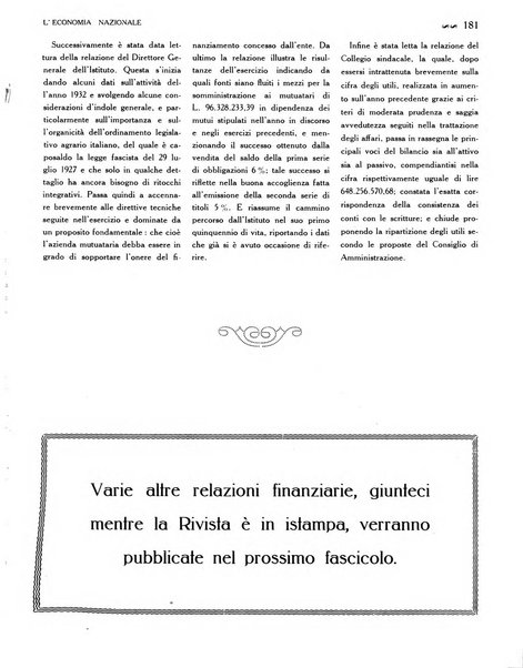 L'economia nazionale rassegna ebdomadaria di politica, commercio, industria, finanza, marina, e assicurazione