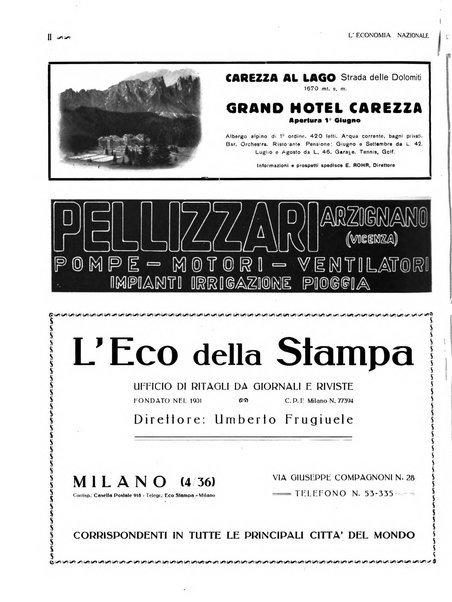 L'economia nazionale rassegna ebdomadaria di politica, commercio, industria, finanza, marina, e assicurazione