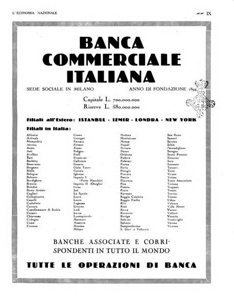 L'economia nazionale rassegna ebdomadaria di politica, commercio, industria, finanza, marina, e assicurazione