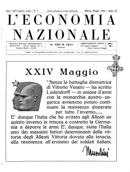 L'economia nazionale rassegna ebdomadaria di politica, commercio, industria, finanza, marina, e assicurazione