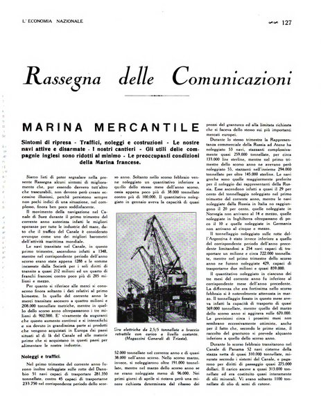 L'economia nazionale rassegna ebdomadaria di politica, commercio, industria, finanza, marina, e assicurazione