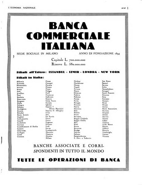 L'economia nazionale rassegna ebdomadaria di politica, commercio, industria, finanza, marina, e assicurazione