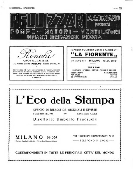 L'economia nazionale rassegna ebdomadaria di politica, commercio, industria, finanza, marina, e assicurazione