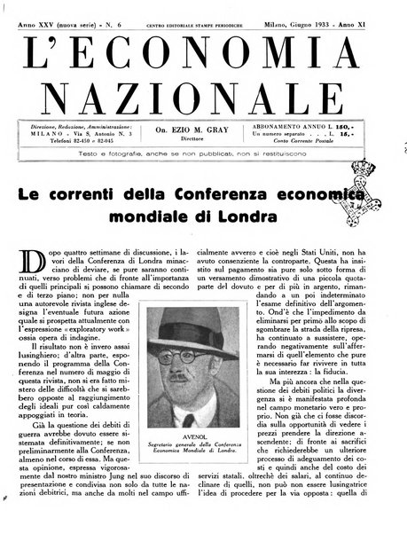 L'economia nazionale rassegna ebdomadaria di politica, commercio, industria, finanza, marina, e assicurazione