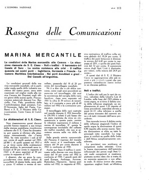 L'economia nazionale rassegna ebdomadaria di politica, commercio, industria, finanza, marina, e assicurazione