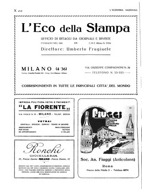 L'economia nazionale rassegna ebdomadaria di politica, commercio, industria, finanza, marina, e assicurazione