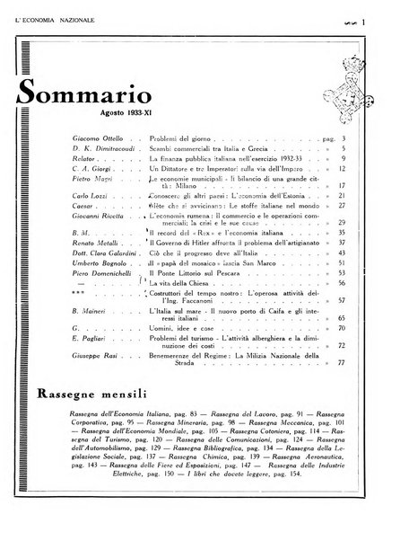 L'economia nazionale rassegna ebdomadaria di politica, commercio, industria, finanza, marina, e assicurazione