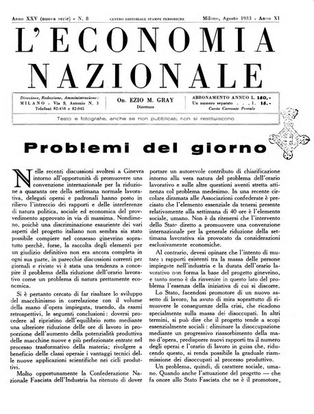 L'economia nazionale rassegna ebdomadaria di politica, commercio, industria, finanza, marina, e assicurazione