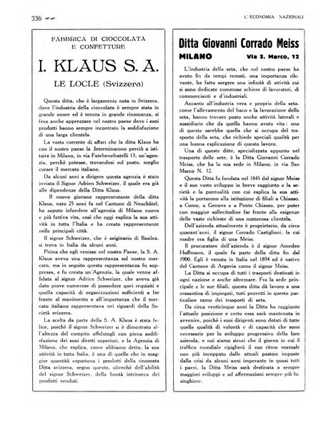 L'economia nazionale rassegna ebdomadaria di politica, commercio, industria, finanza, marina, e assicurazione