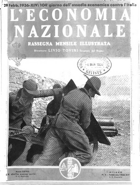 L'economia nazionale rassegna ebdomadaria di politica, commercio, industria, finanza, marina, e assicurazione