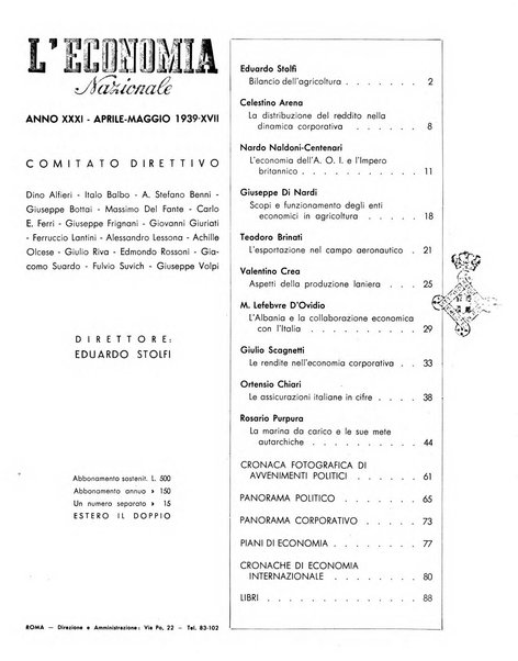 L'economia nazionale rassegna ebdomadaria di politica, commercio, industria, finanza, marina, e assicurazione