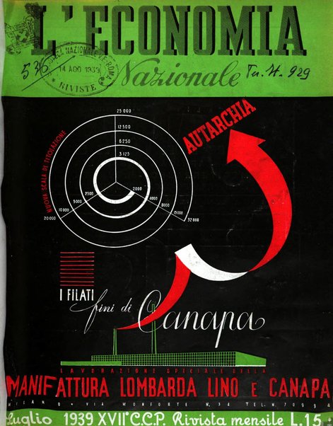 L'economia nazionale rassegna ebdomadaria di politica, commercio, industria, finanza, marina, e assicurazione