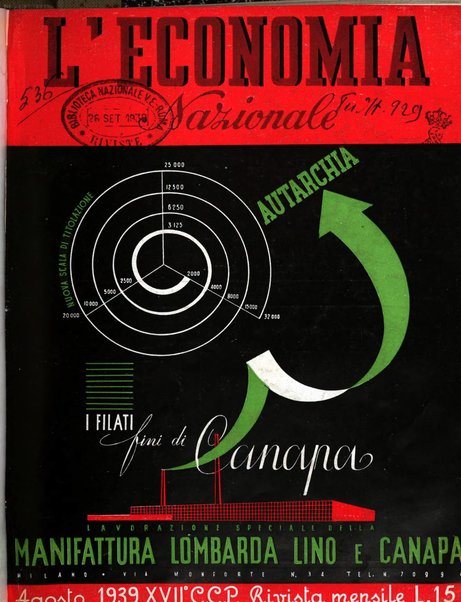 L'economia nazionale rassegna ebdomadaria di politica, commercio, industria, finanza, marina, e assicurazione