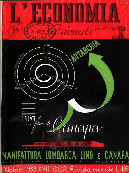 L'economia nazionale rassegna ebdomadaria di politica, commercio, industria, finanza, marina, e assicurazione