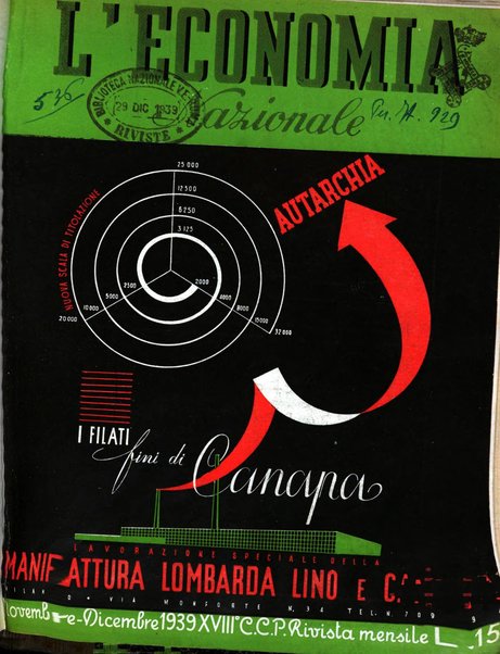 L'economia nazionale rassegna ebdomadaria di politica, commercio, industria, finanza, marina, e assicurazione