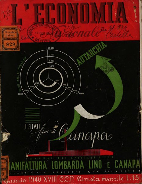 L'economia nazionale rassegna ebdomadaria di politica, commercio, industria, finanza, marina, e assicurazione
