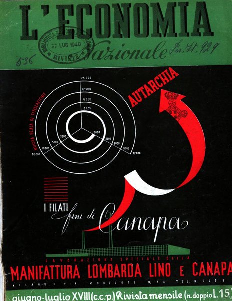 L'economia nazionale rassegna ebdomadaria di politica, commercio, industria, finanza, marina, e assicurazione