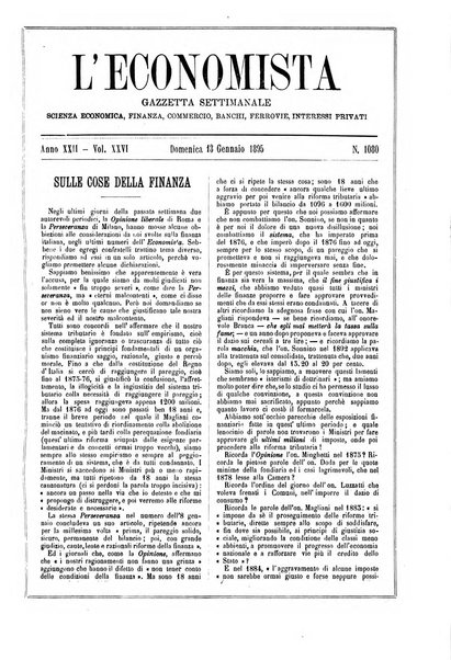L'economista gazzetta settimanale di scienza economica, finanza, commercio, banchi, ferrovie e degli interessi privati