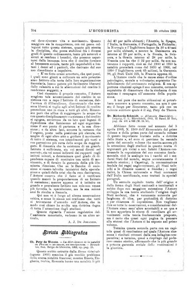 L'economista gazzetta settimanale di scienza economica, finanza, commercio, banchi, ferrovie e degli interessi privati