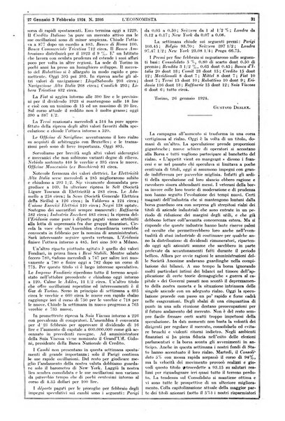 L'economista gazzetta settimanale di scienza economica, finanza, commercio, banchi, ferrovie e degli interessi privati